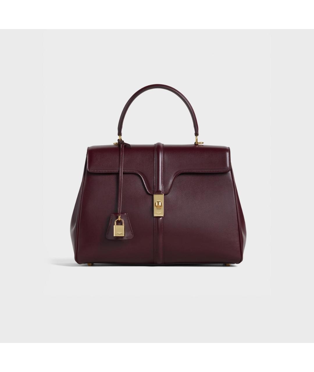 CELINE Бордовая кожаная сумка тоут, фото 9