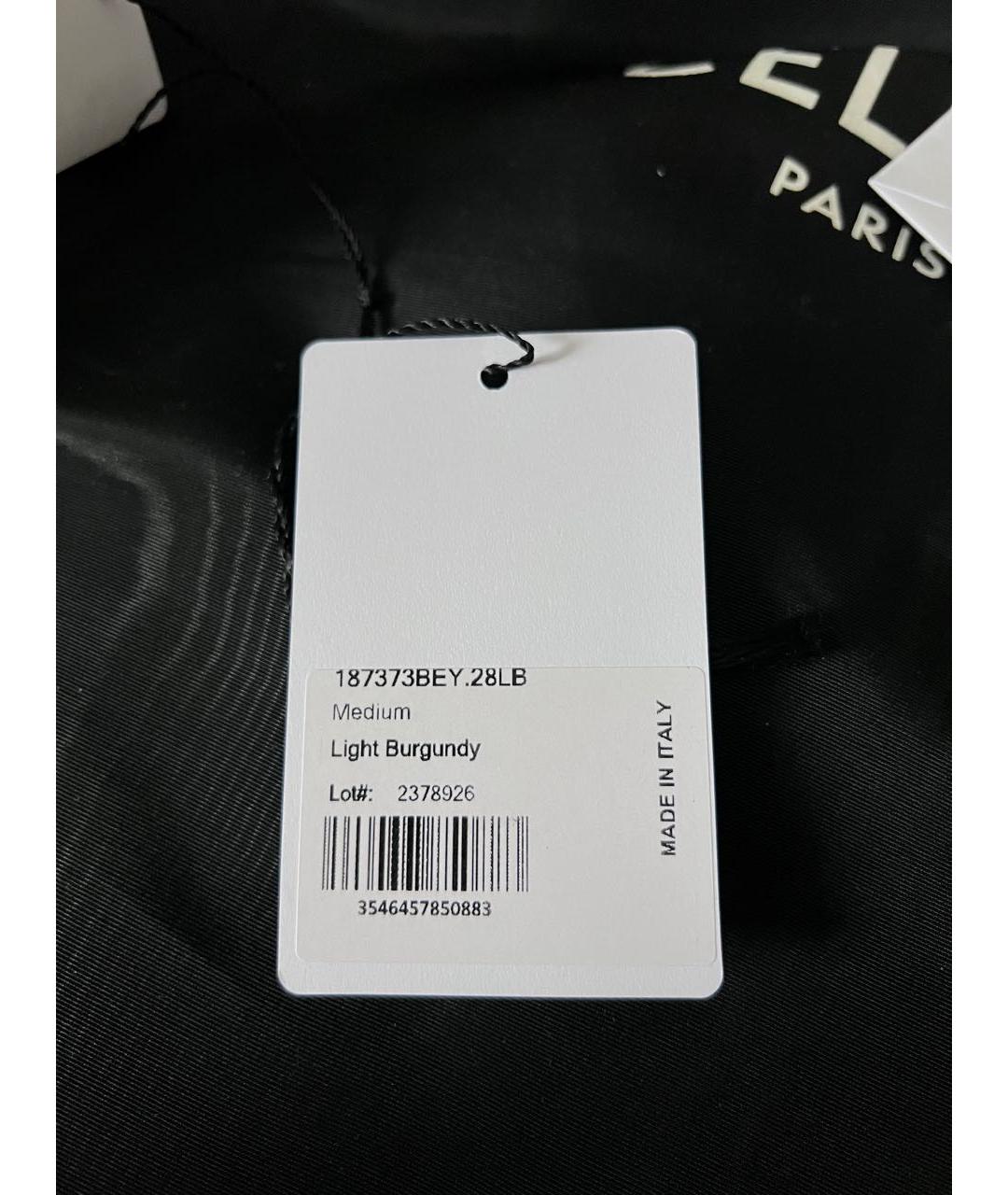 CELINE Бордовая кожаная сумка тоут, фото 7