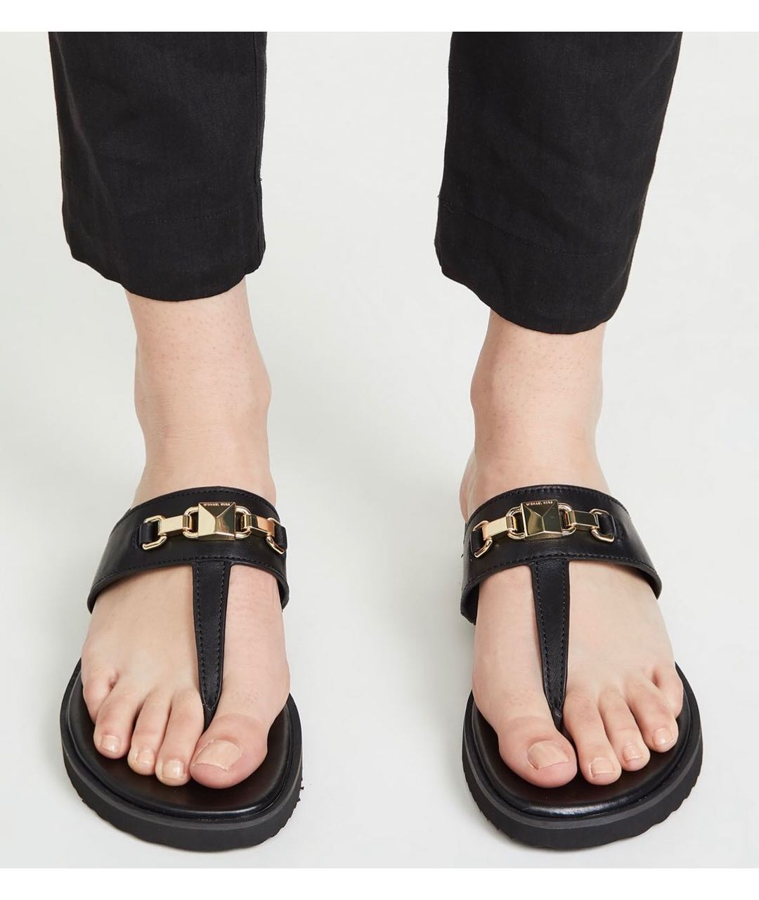 MICHAEL MICHAEL KORS Черные кожаные сандалии, фото 7