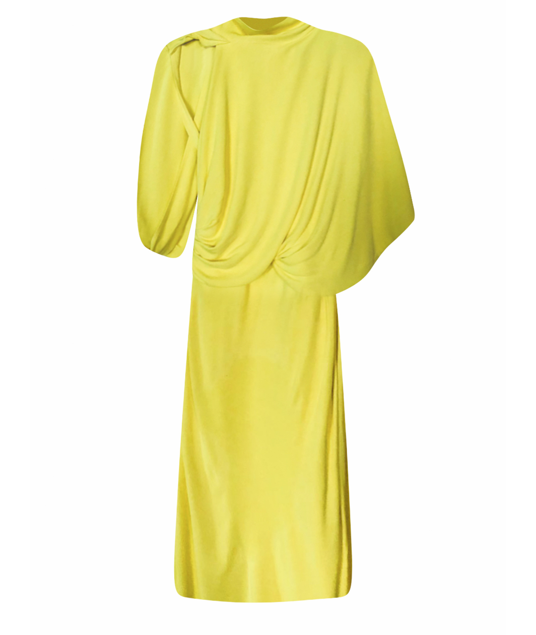 VERSACE COLLECTION Желтое шелковое коктейльное платье, фото 9