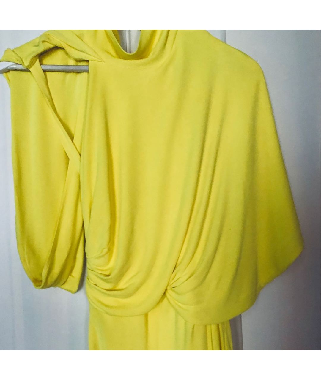VERSACE COLLECTION Желтое шелковое коктейльное платье, фото 2