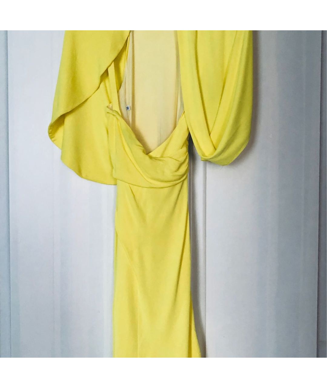VERSACE COLLECTION Желтое шелковое коктейльное платье, фото 3