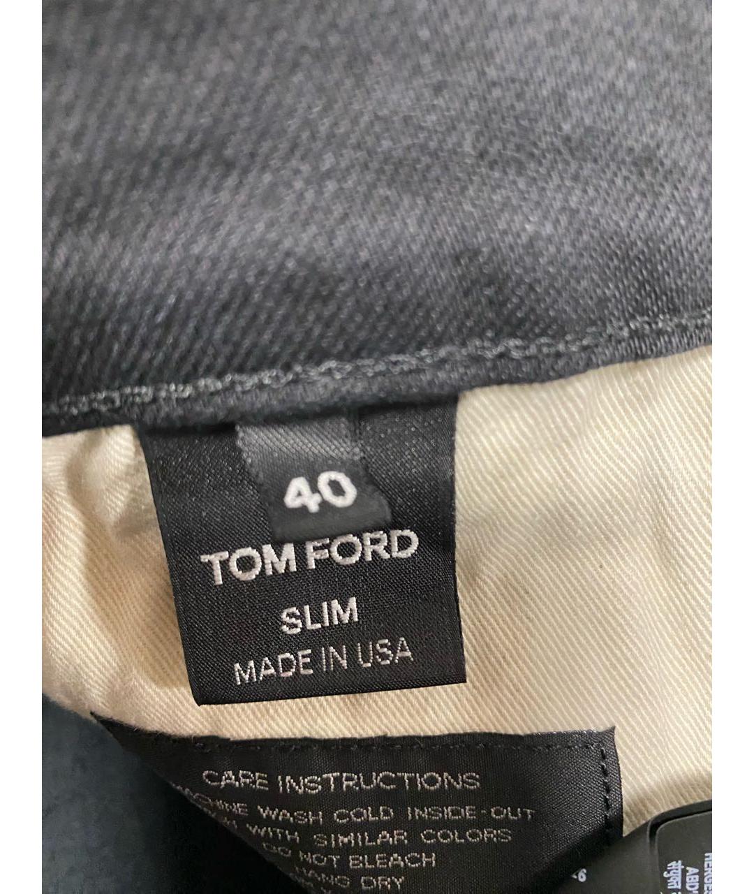 TOM FORD Черные хлопко-эластановые джинсы скинни, фото 4