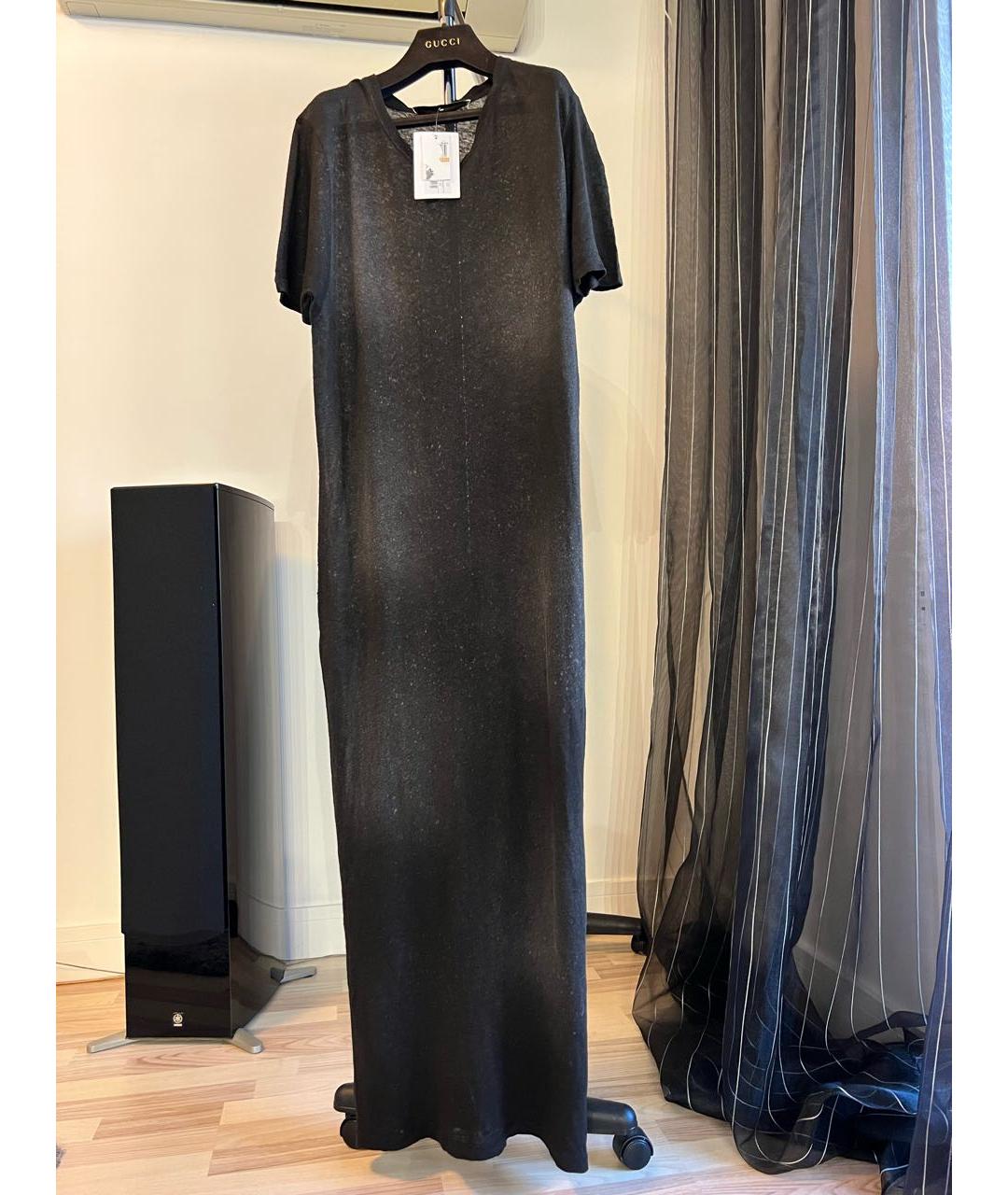 IRO Черное льняное повседневное платье, фото 7