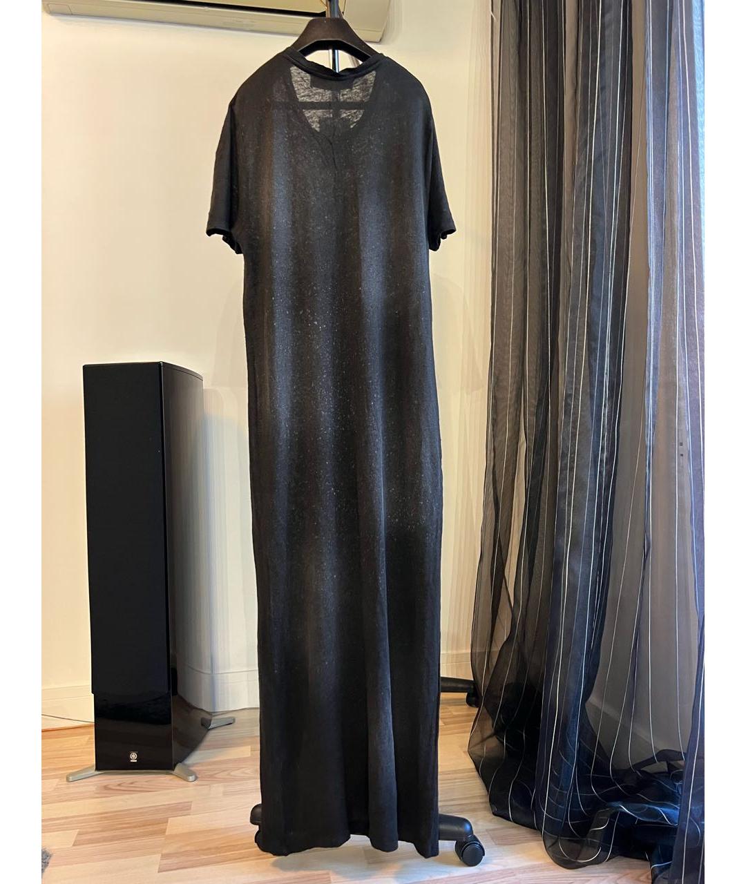 IRO Черное льняное повседневное платье, фото 2
