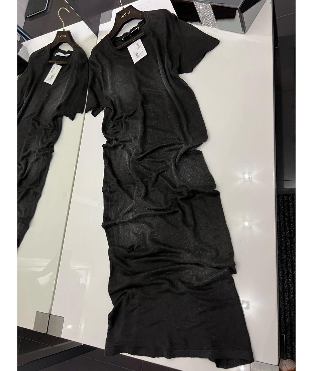 IRO Черное льняное повседневное платье, фото 3