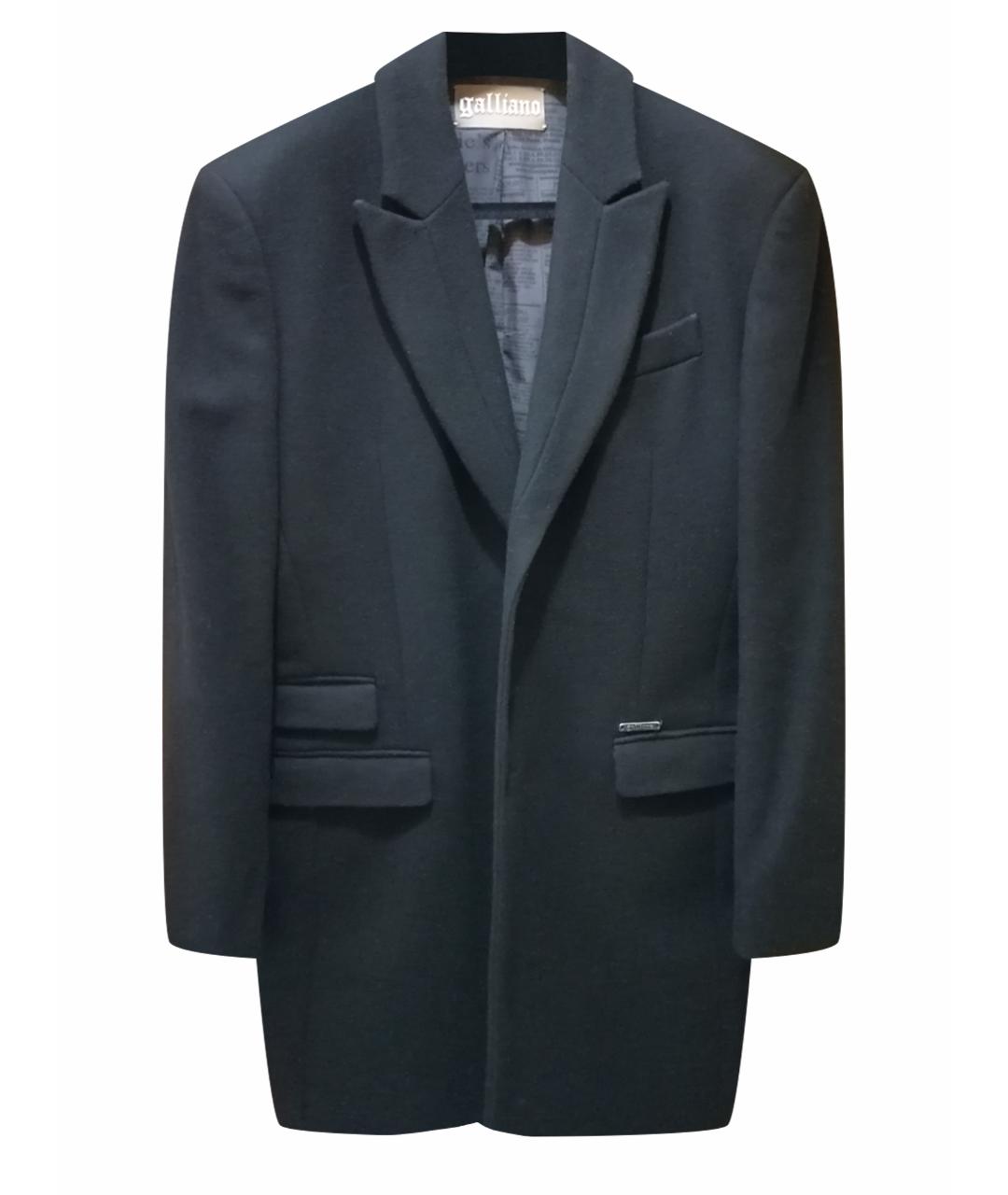 JOHN GALLIANO Черное шерстяное пальто, фото 1