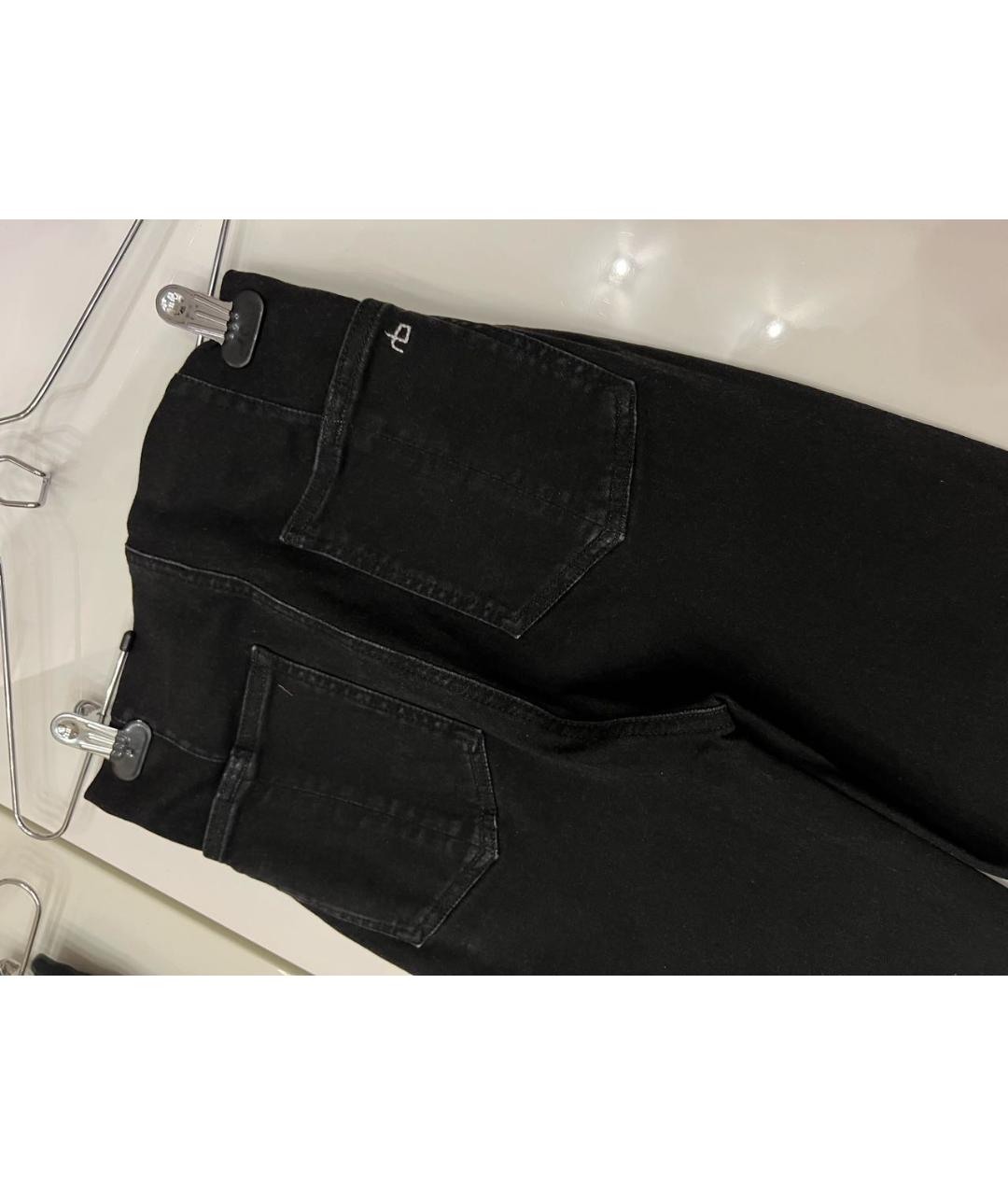 RAG&BONE Черные хлопко-эластановые брюки узкие, фото 5