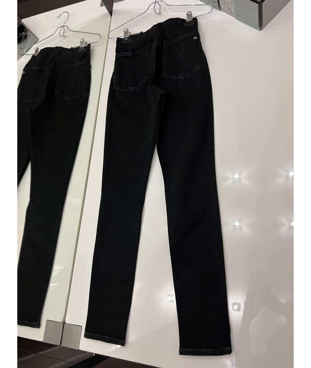 RAG&BONE Черные хлопко-эластановые брюки узкие, фото 2