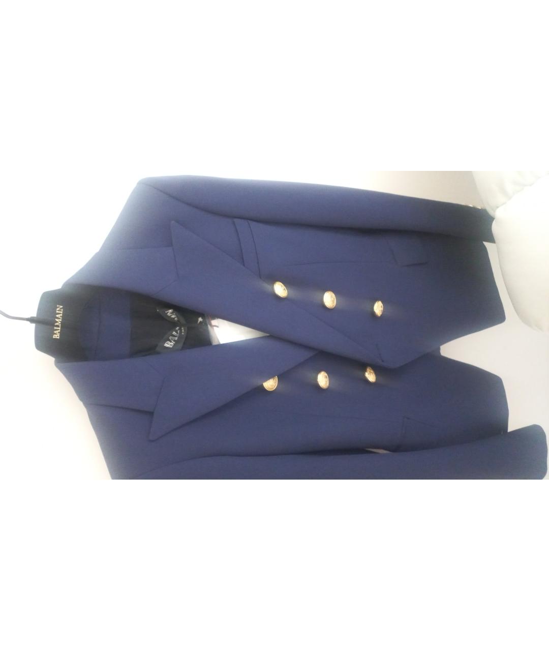 BALMAIN Темно-синий шерстяной жакет/пиджак, фото 9