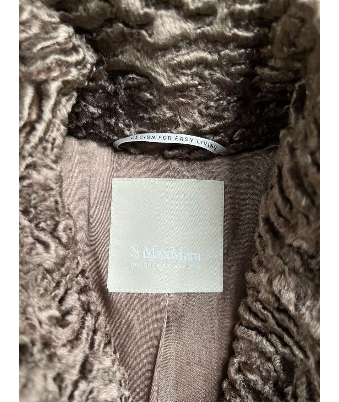 'S MAX MARA Коричневый хлопко-эластановый жакет/пиджак, фото 3