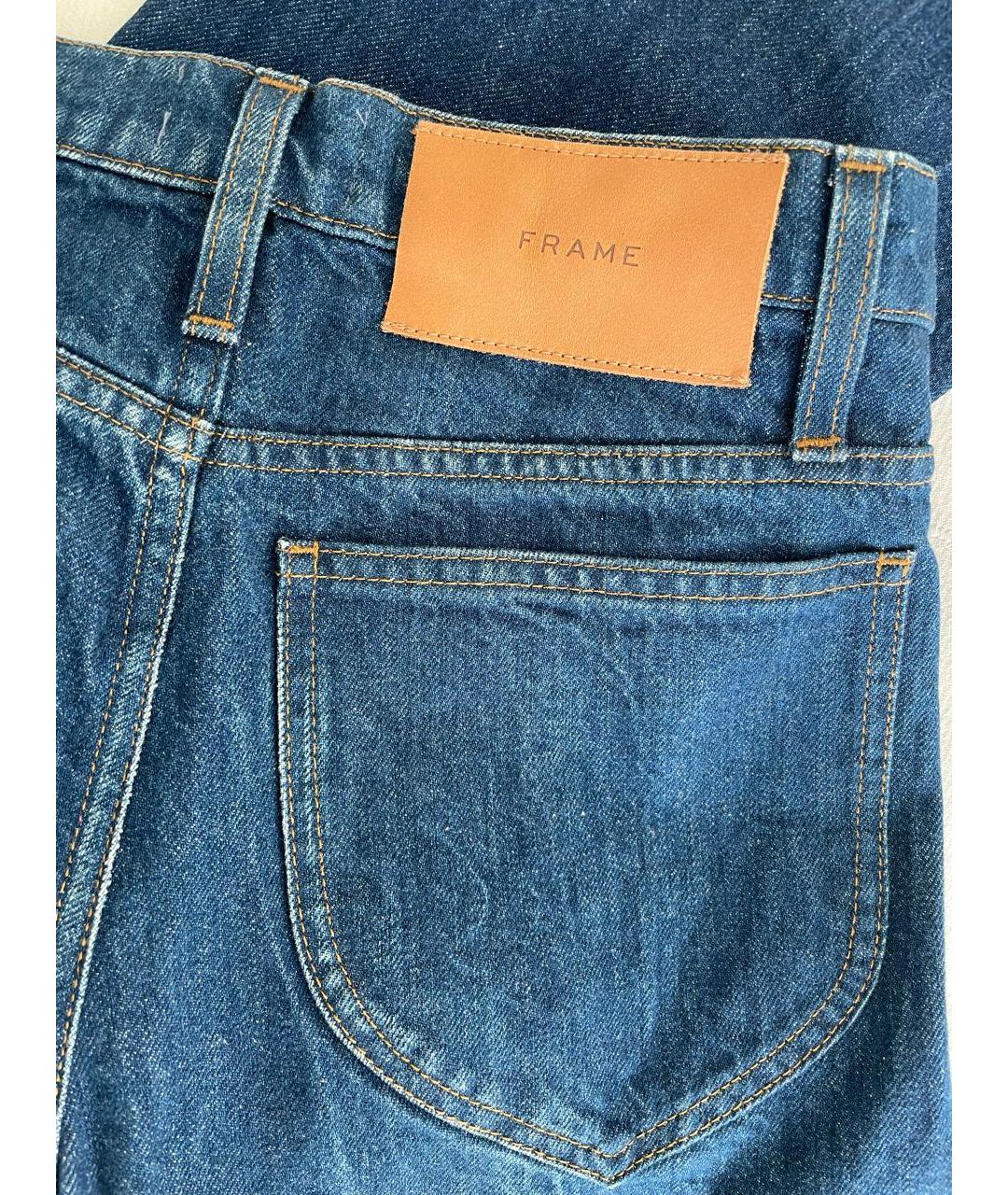 FRAME Синие хлопковые прямые джинсы, фото 5