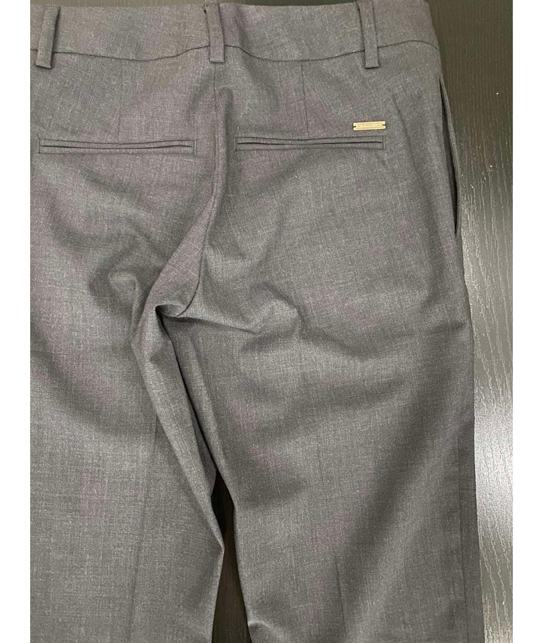 DSQUARED2 Антрацитовые шерстяные брюки узкие, фото 2