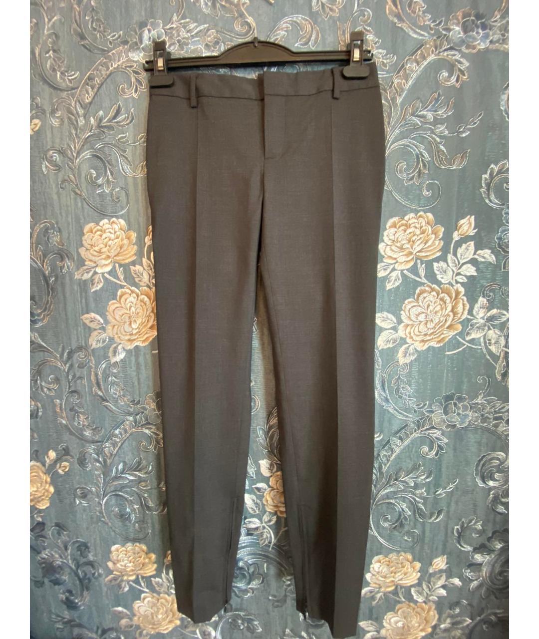DSQUARED2 Антрацитовые шерстяные брюки узкие, фото 6
