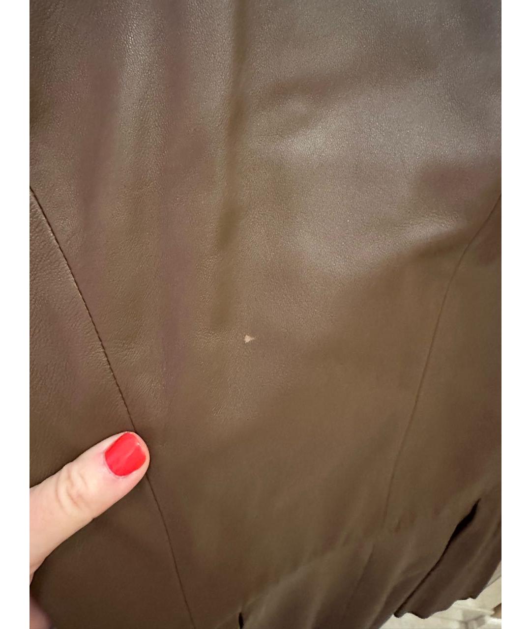 ELISABETTA FRANCHI Коричневая кожаная куртка, фото 3