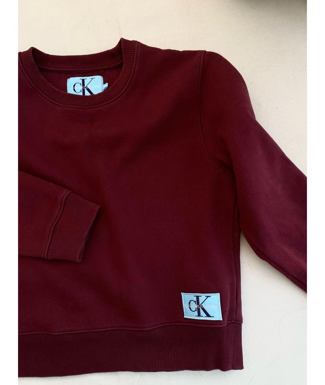 CALVIN KLEIN Бордовый хлопковый джемпер / свитер, фото 3