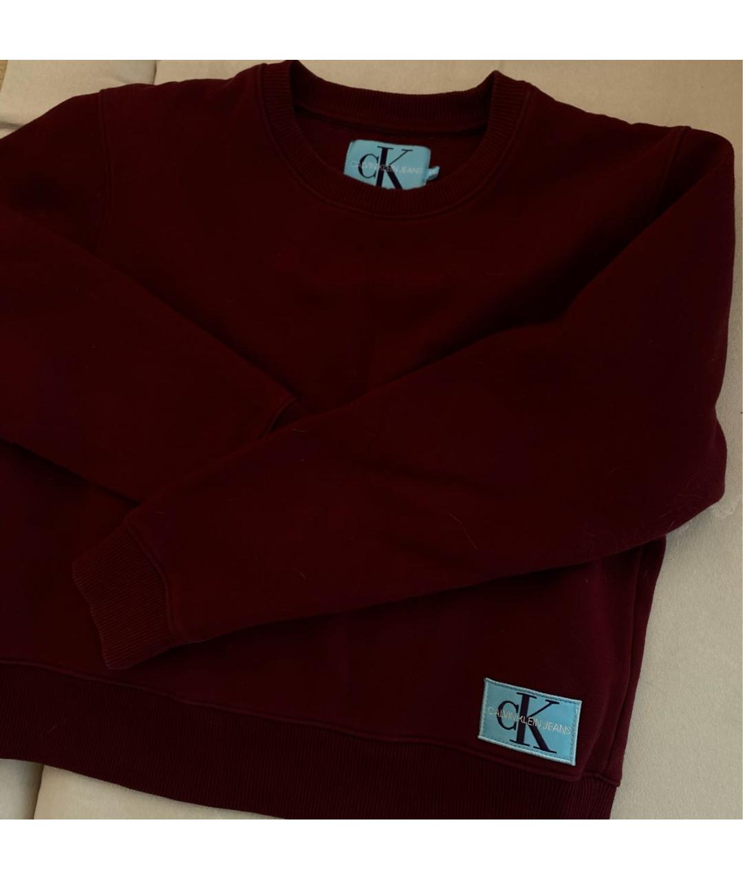 CALVIN KLEIN Бордовый хлопковый джемпер / свитер, фото 5