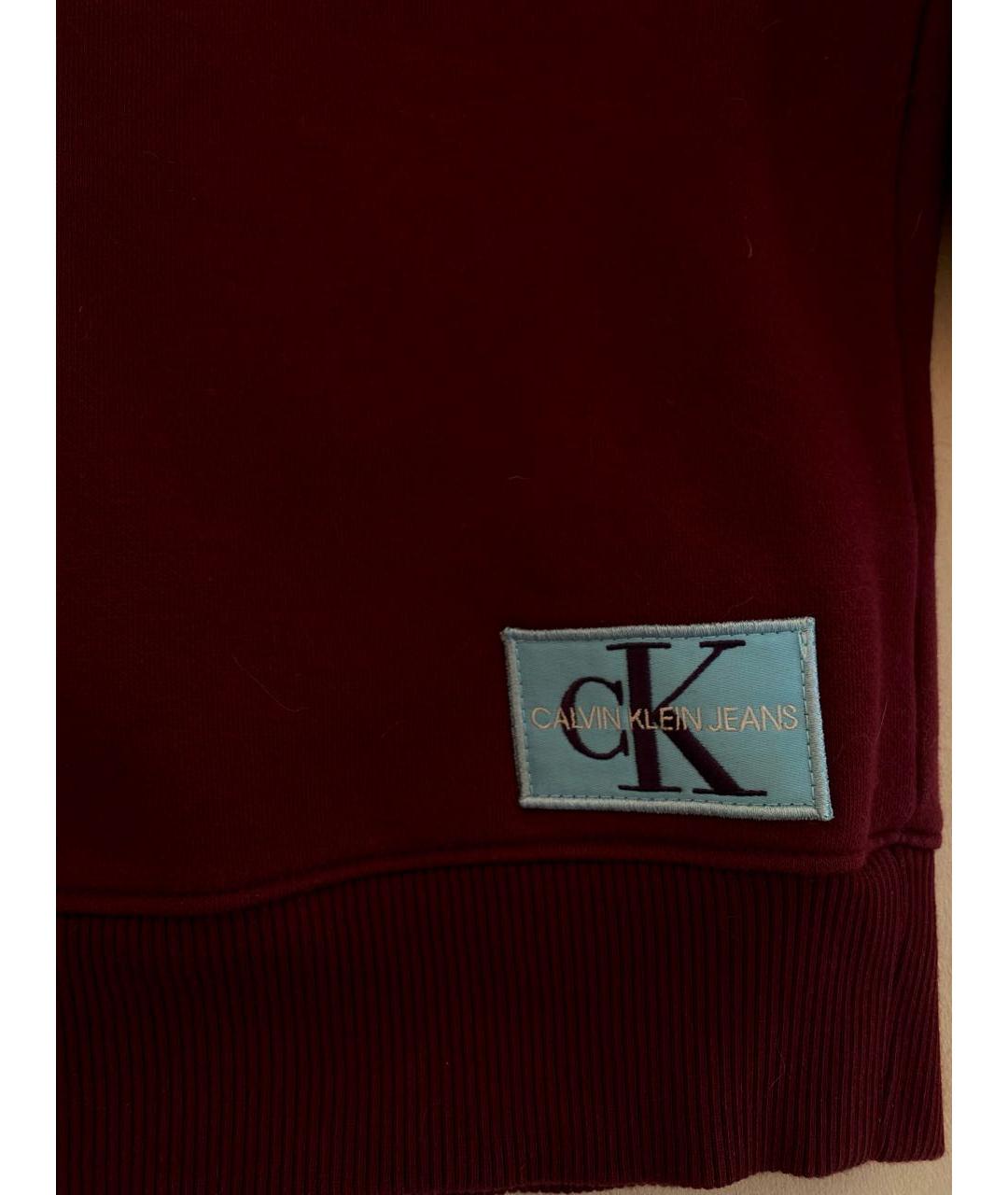 CALVIN KLEIN Бордовый хлопковый джемпер / свитер, фото 2