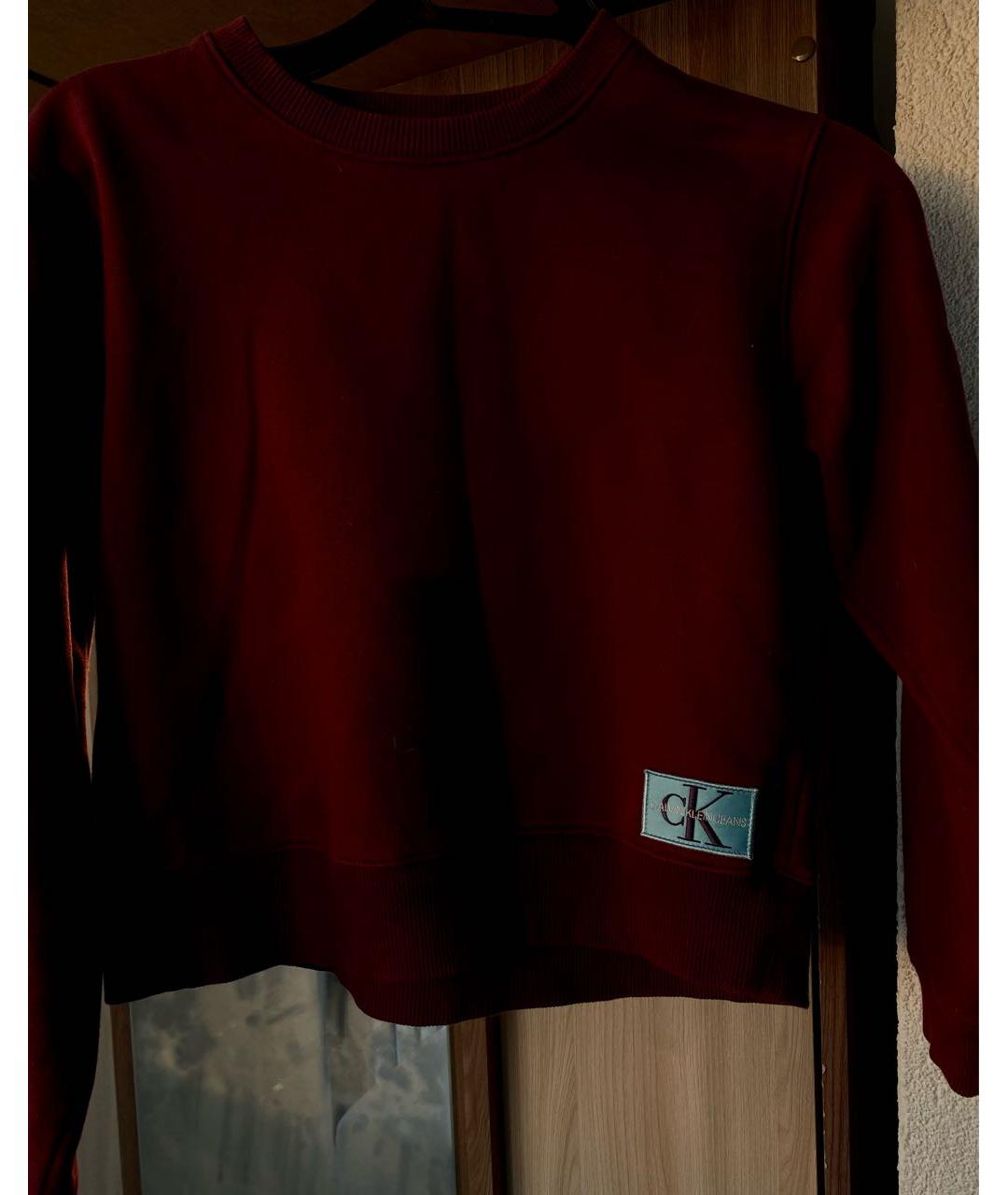 CALVIN KLEIN Бордовый хлопковый джемпер / свитер, фото 4