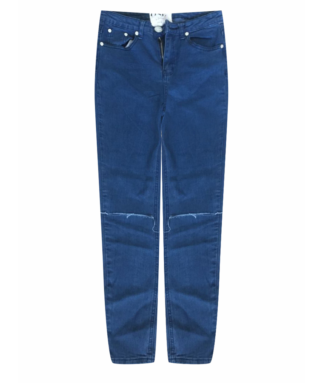ONE TEASPOON Синие хлопко-эластановые джинсы слим, фото 1