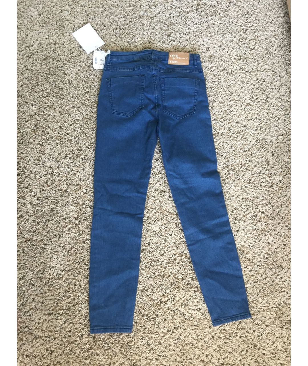 ONE TEASPOON Синие хлопко-эластановые джинсы слим, фото 4