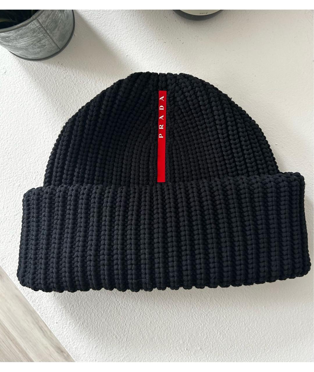 PRADA Черная шапка, фото 7