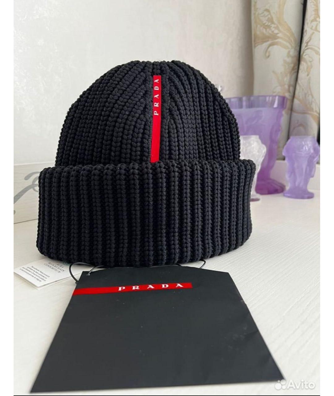 PRADA Черная шапка, фото 5