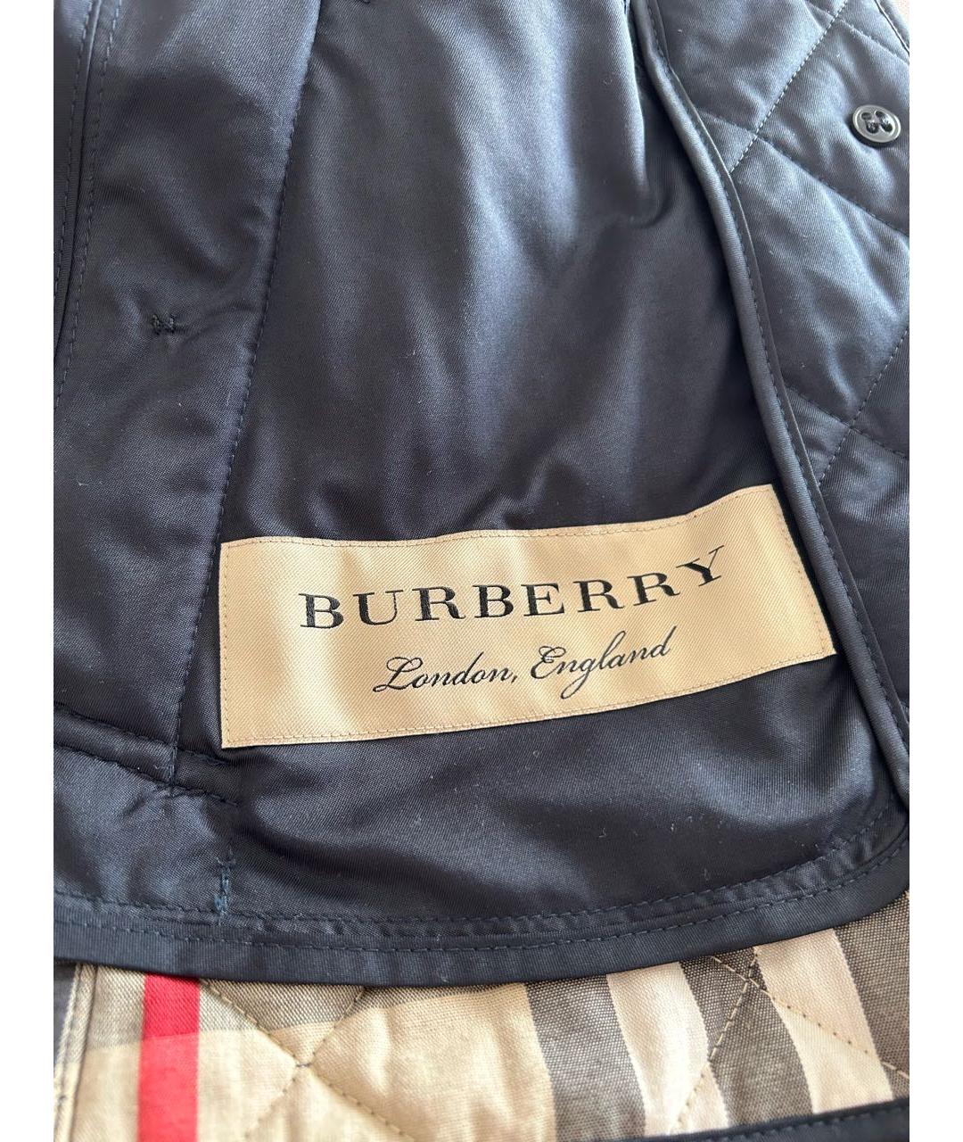 BURBERRY Темно-синяя хлопковая куртка, фото 3
