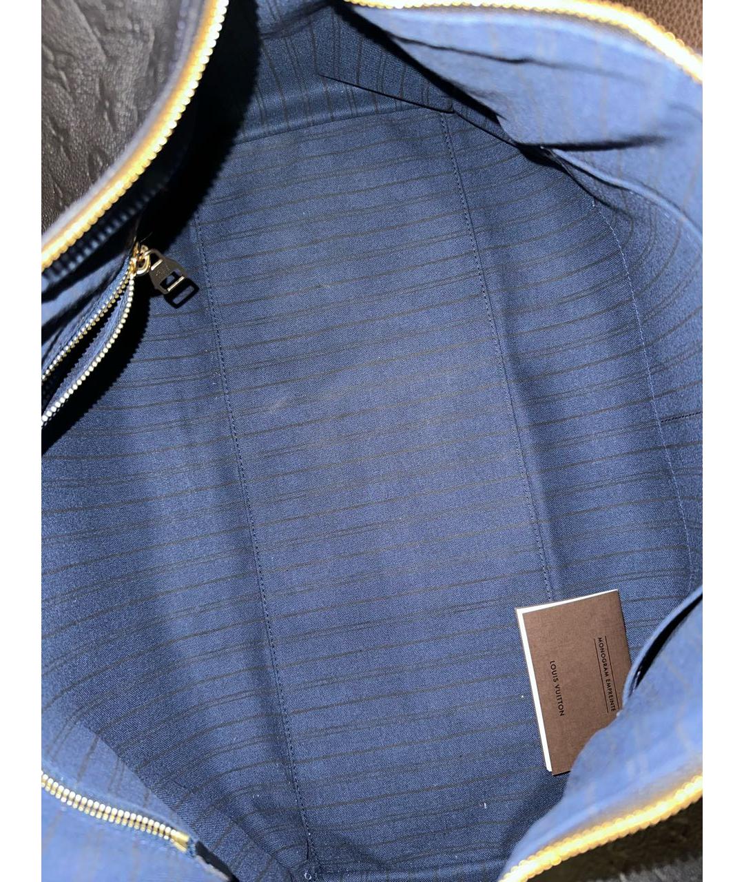 LOUIS VUITTON Темно-синяя кожаная дорожная/спортивная сумка, фото 6