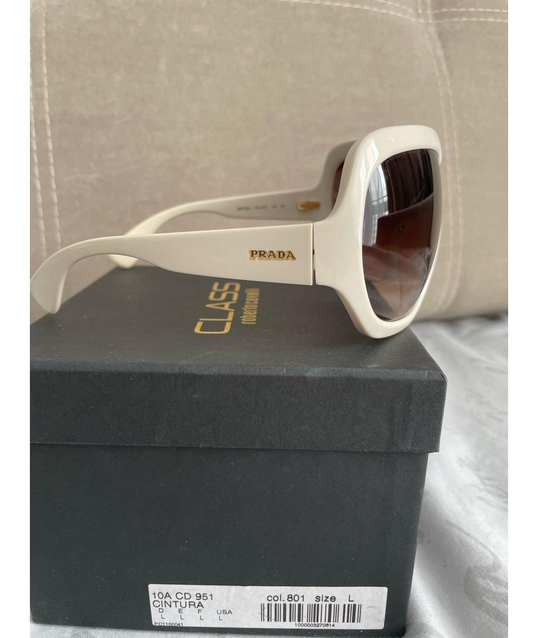 PRADA Белые пластиковые солнцезащитные очки, фото 2