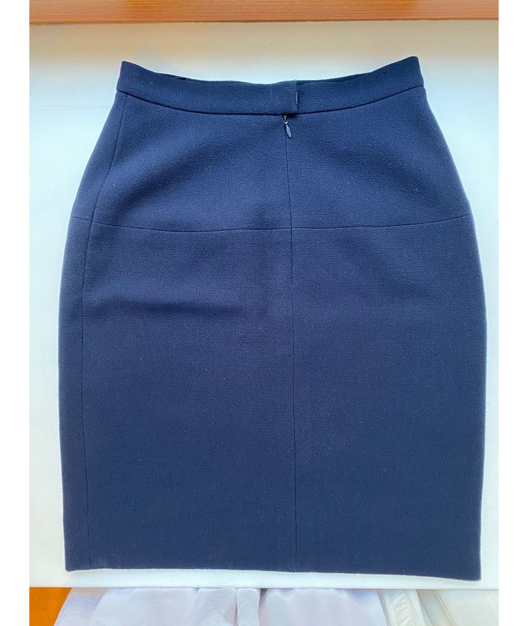 CHANEL PRE-OWNED Темно-синяя шерстяная юбка миди, фото 2