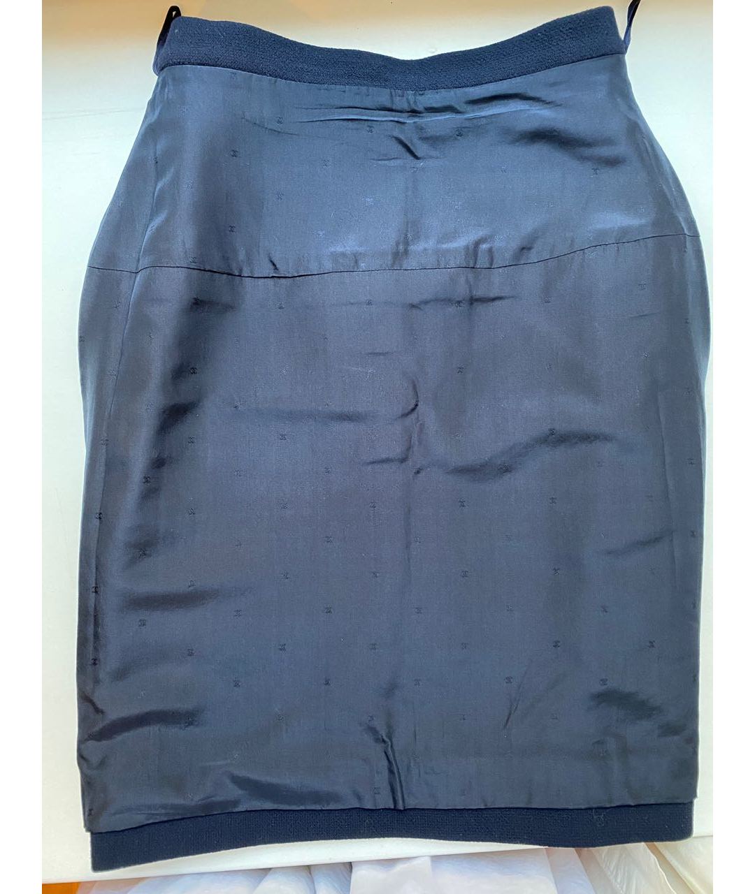 CHANEL PRE-OWNED Темно-синяя шерстяная юбка миди, фото 3