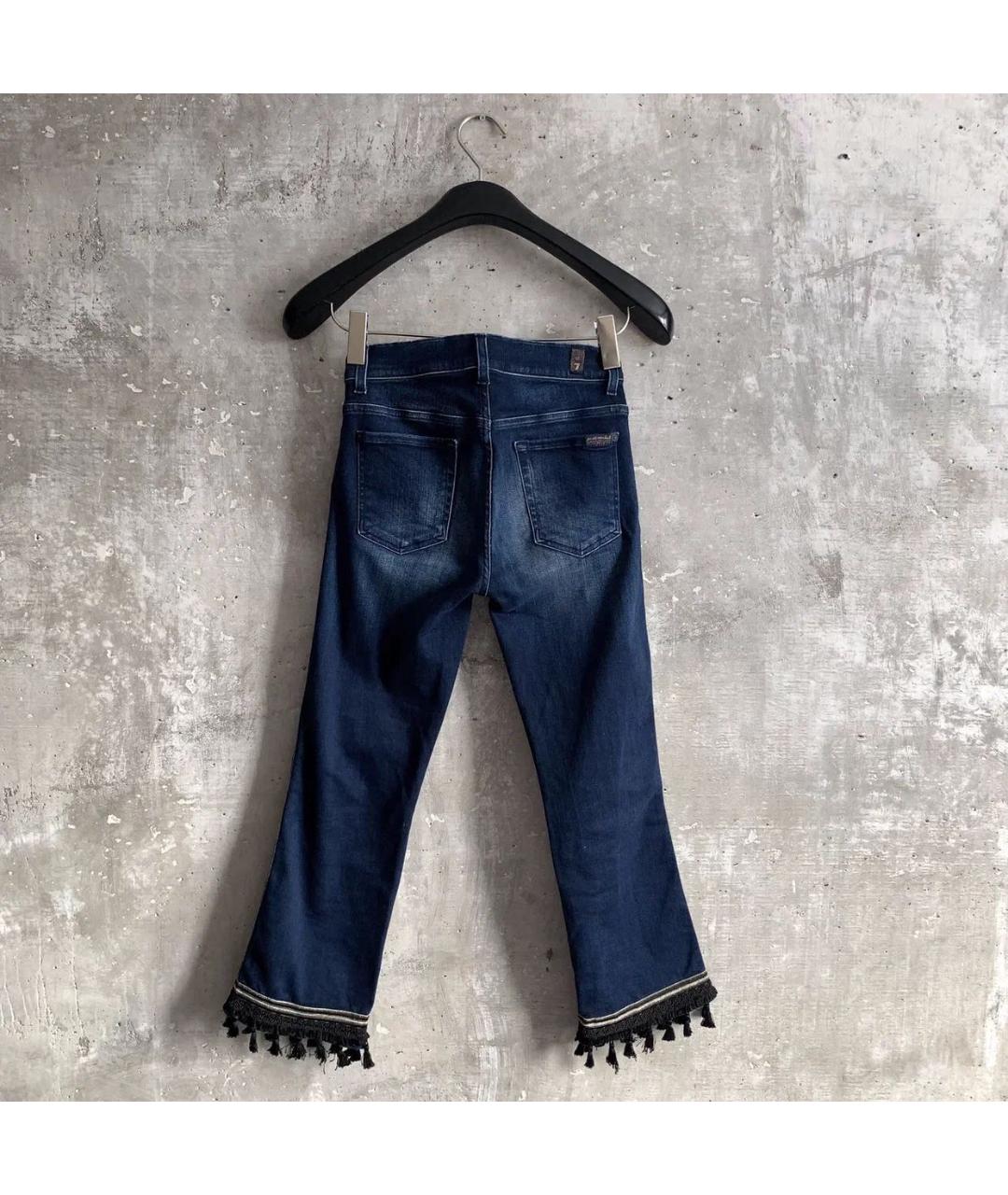 7 FOR ALL MANKIND Синие хлопко-эластановые джинсы слим, фото 2