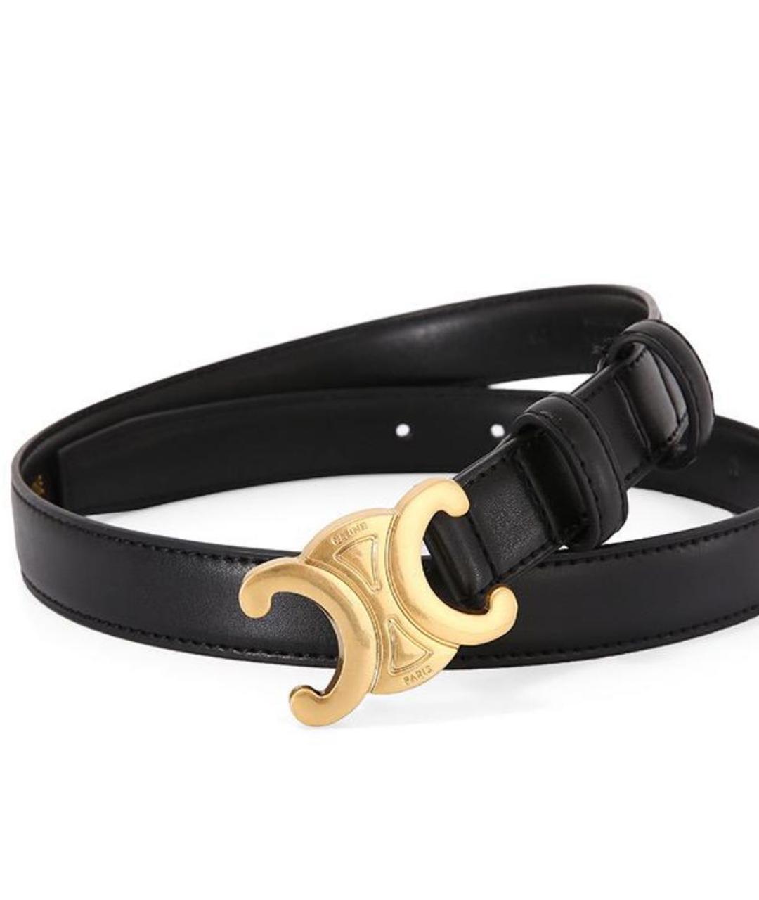 CELINE Черный кожаный ремень, фото 1