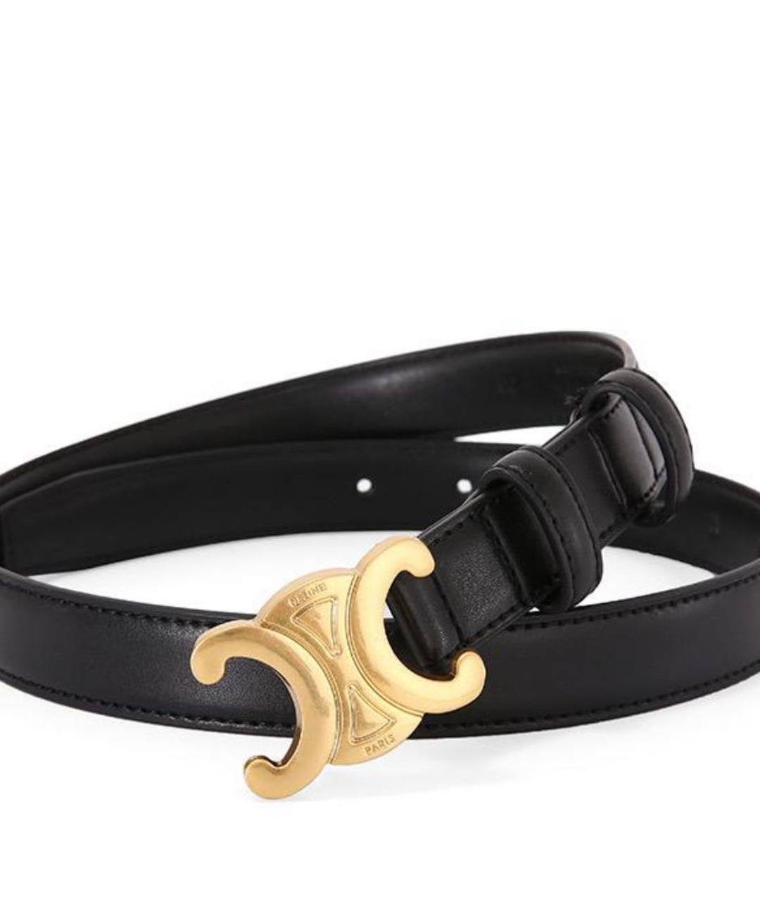 CELINE Черный кожаный ремень, фото 2