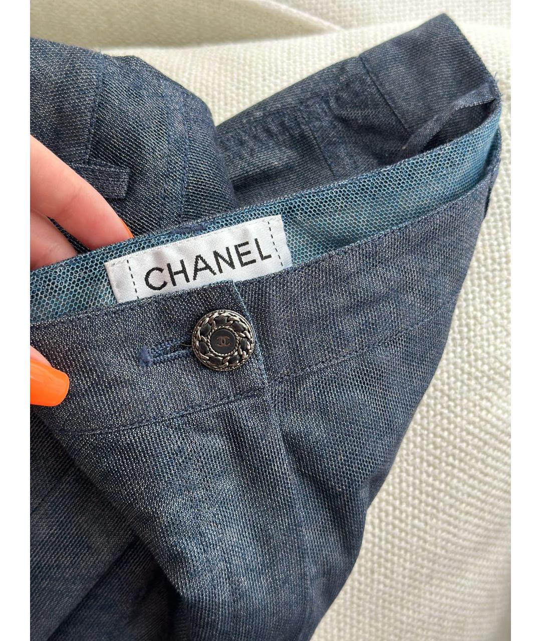 CHANEL Темно-синие брюки узкие, фото 8