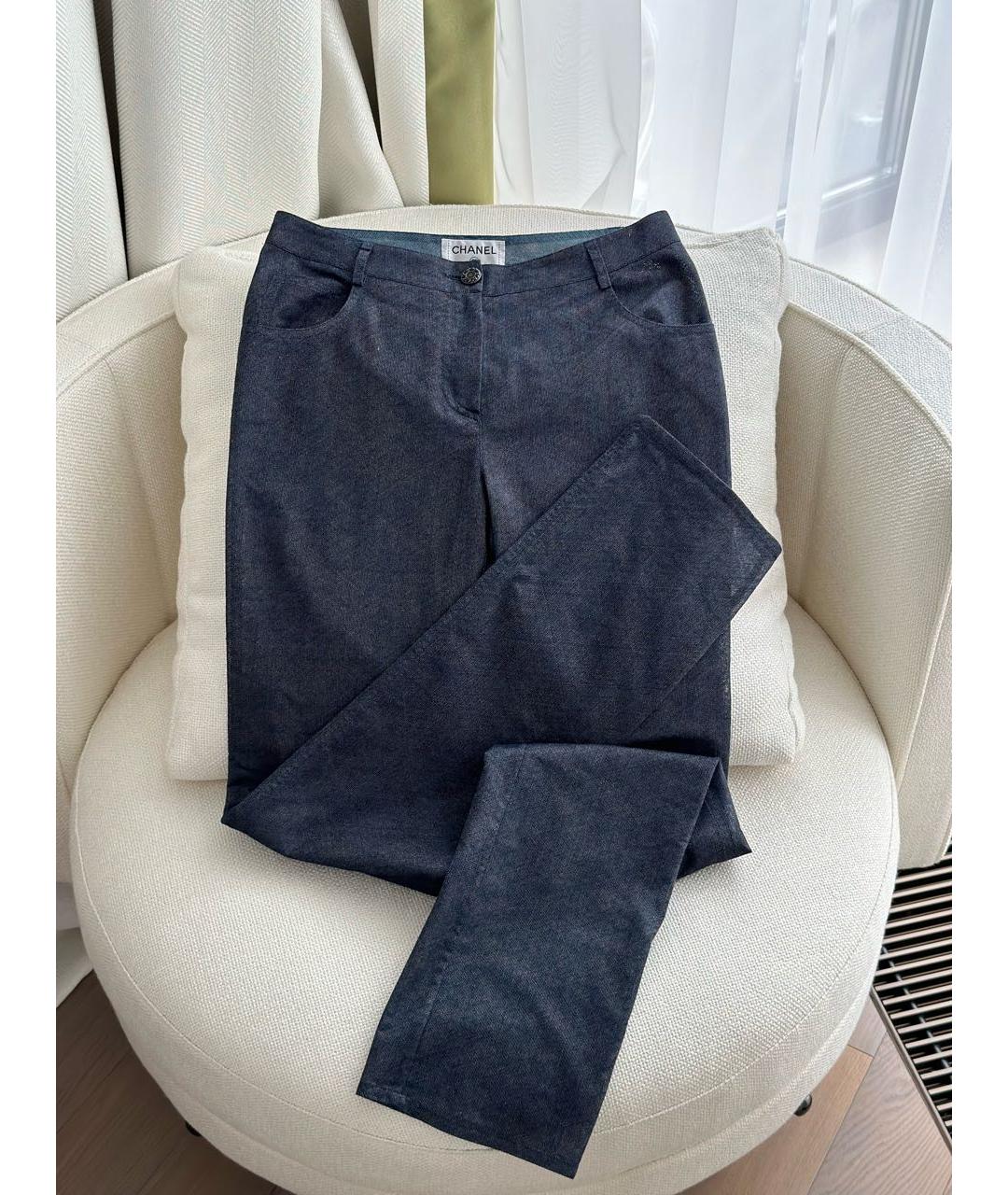 CHANEL Темно-синие брюки узкие, фото 2