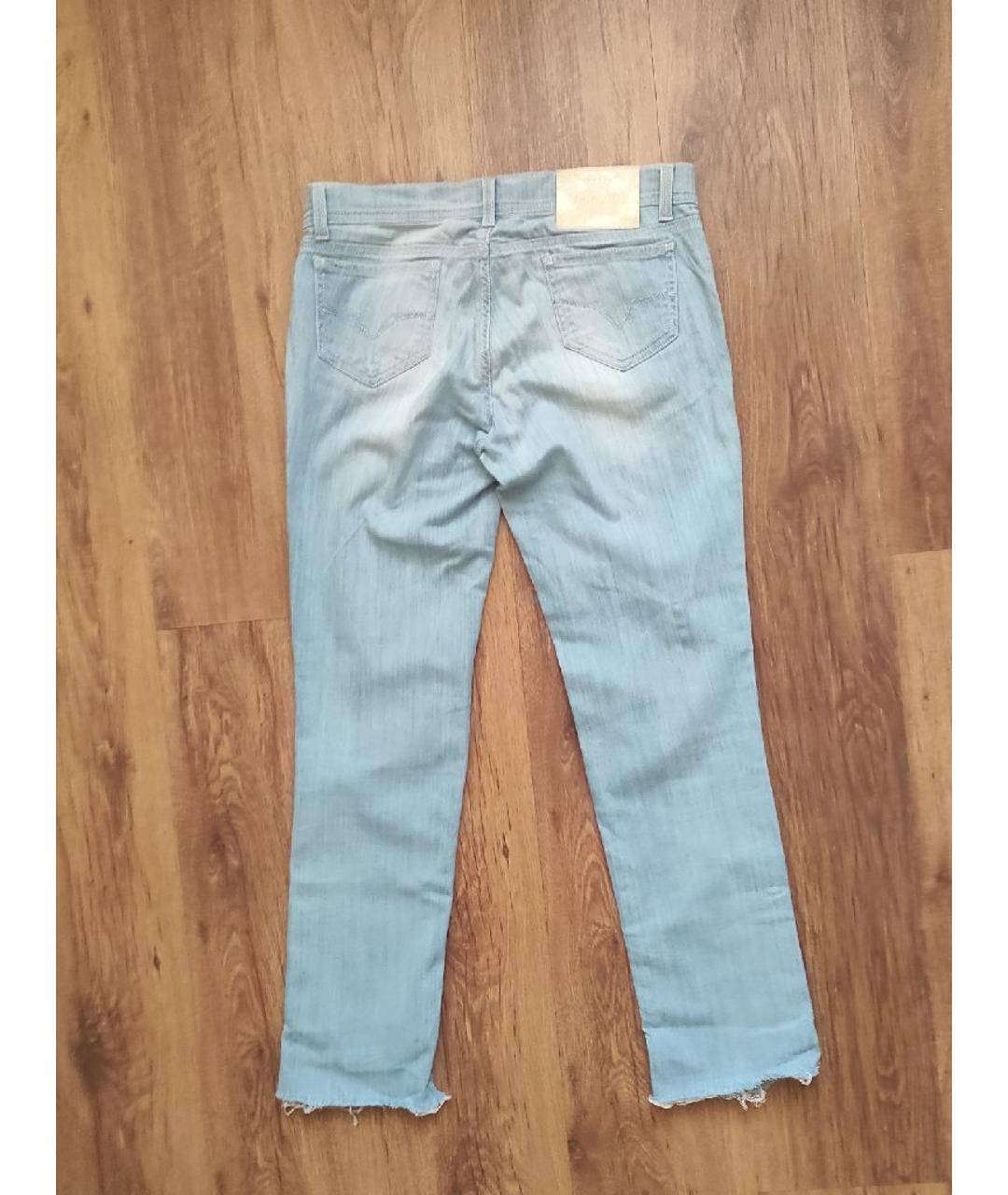 VERSACE JEANS COUTURE Голубые хлопковые прямые джинсы, фото 2