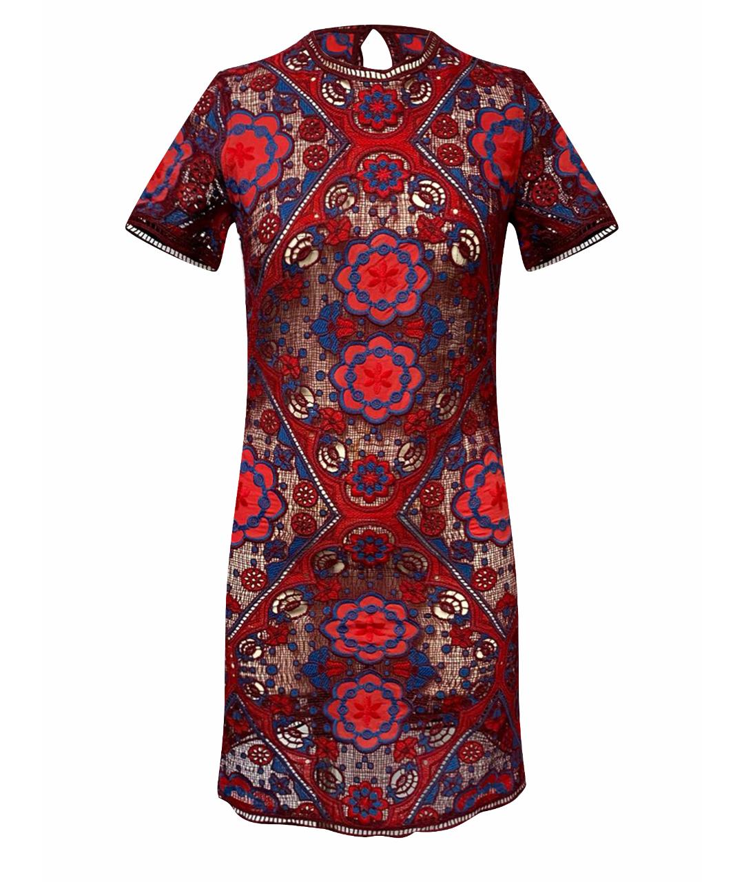 SANDRO Бордовое кружевное коктейльное платье, фото 1