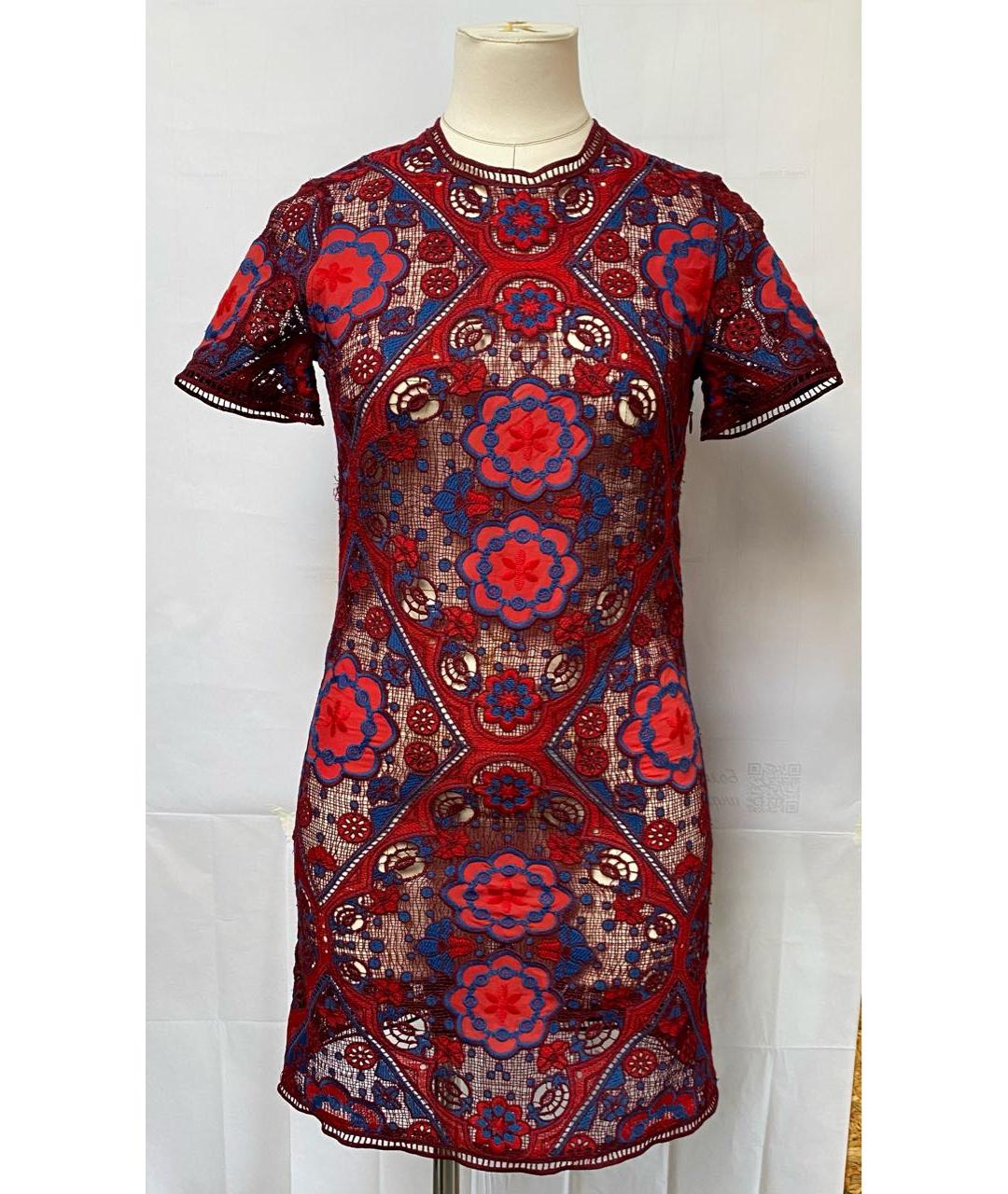 SANDRO Бордовое кружевное коктейльное платье, фото 7