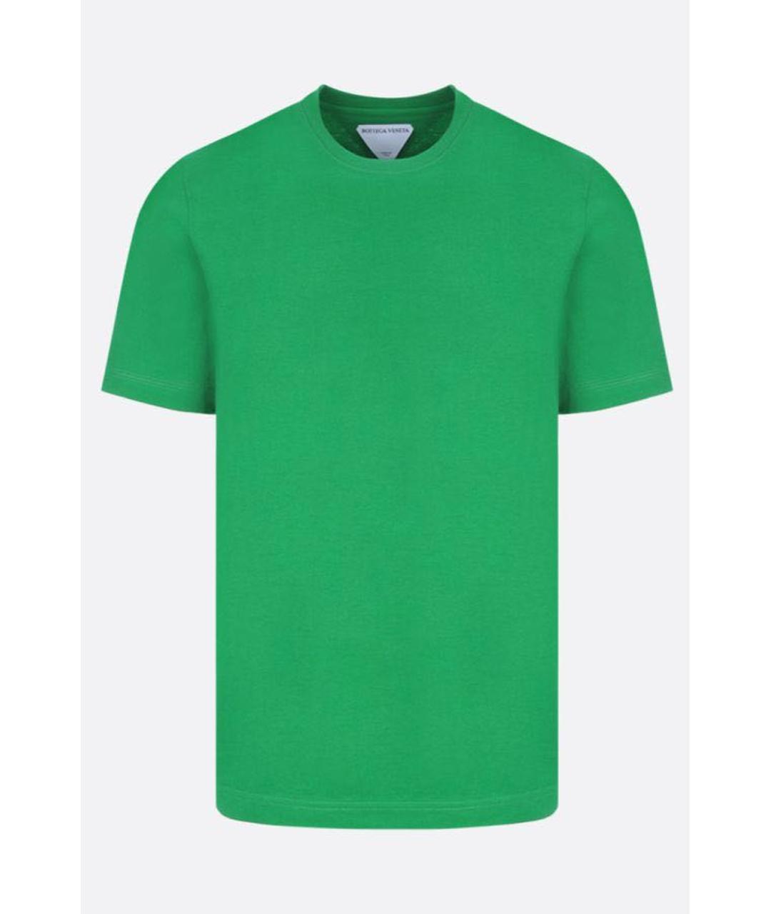 BOTTEGA VENETA Зеленая хлопковая футболка, фото 4