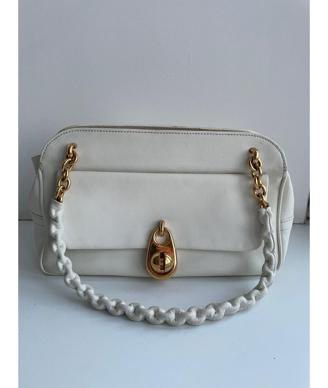 TOM FORD Белая кожаная сумка с короткими ручками, фото 5