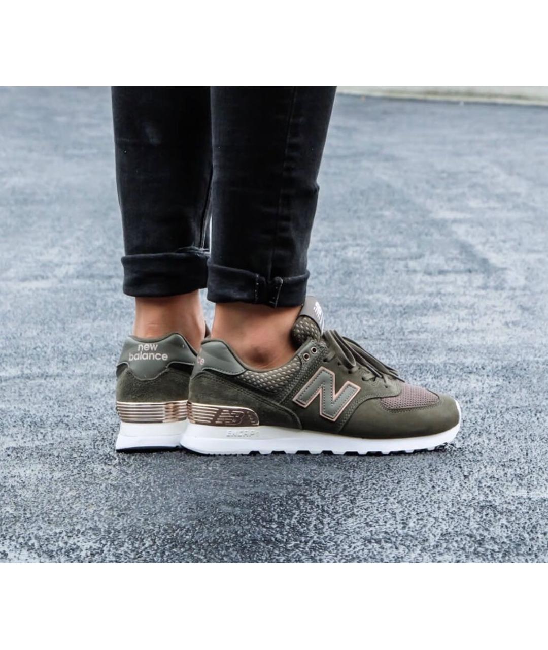 NEW BALANCE Хаки замшевые кроссовки, фото 8