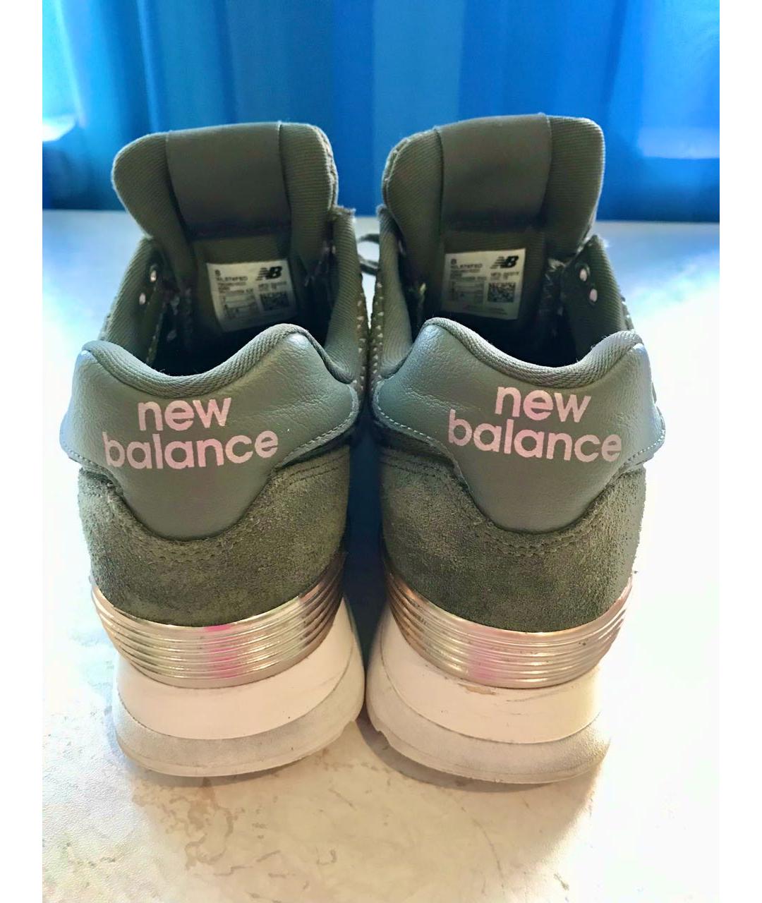 NEW BALANCE Хаки замшевые кроссовки, фото 4