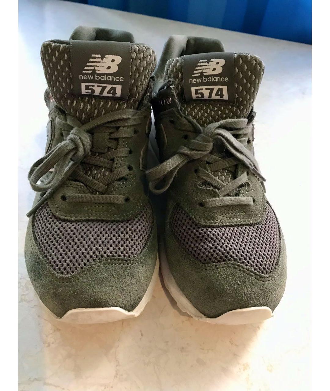 NEW BALANCE Хаки замшевые кроссовки, фото 2
