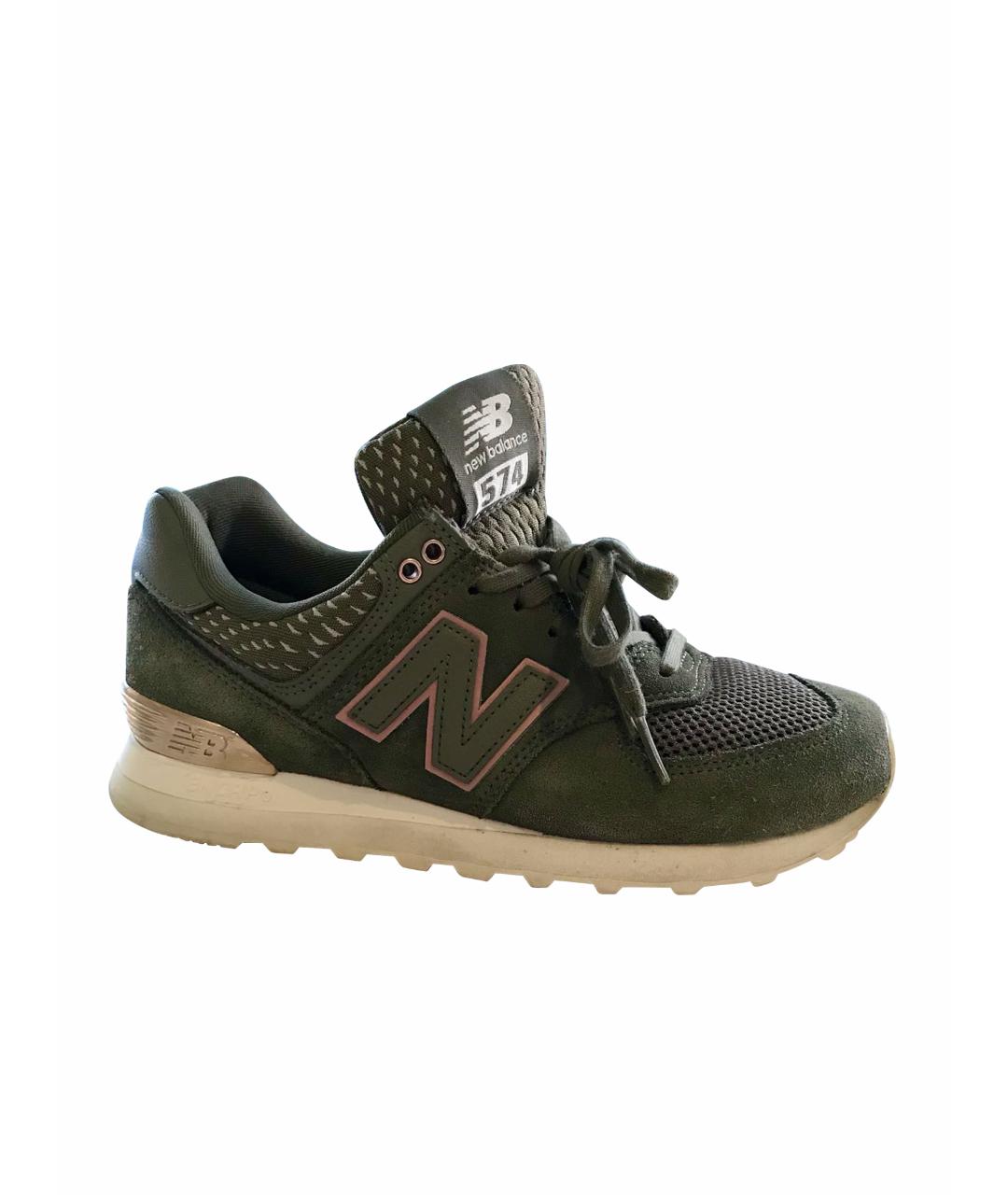 NEW BALANCE Хаки замшевые кроссовки, фото 1