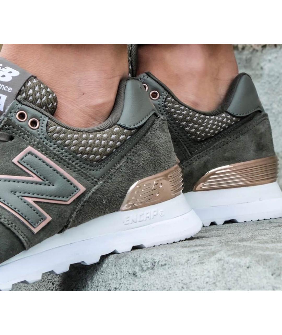 NEW BALANCE Хаки замшевые кроссовки, фото 7