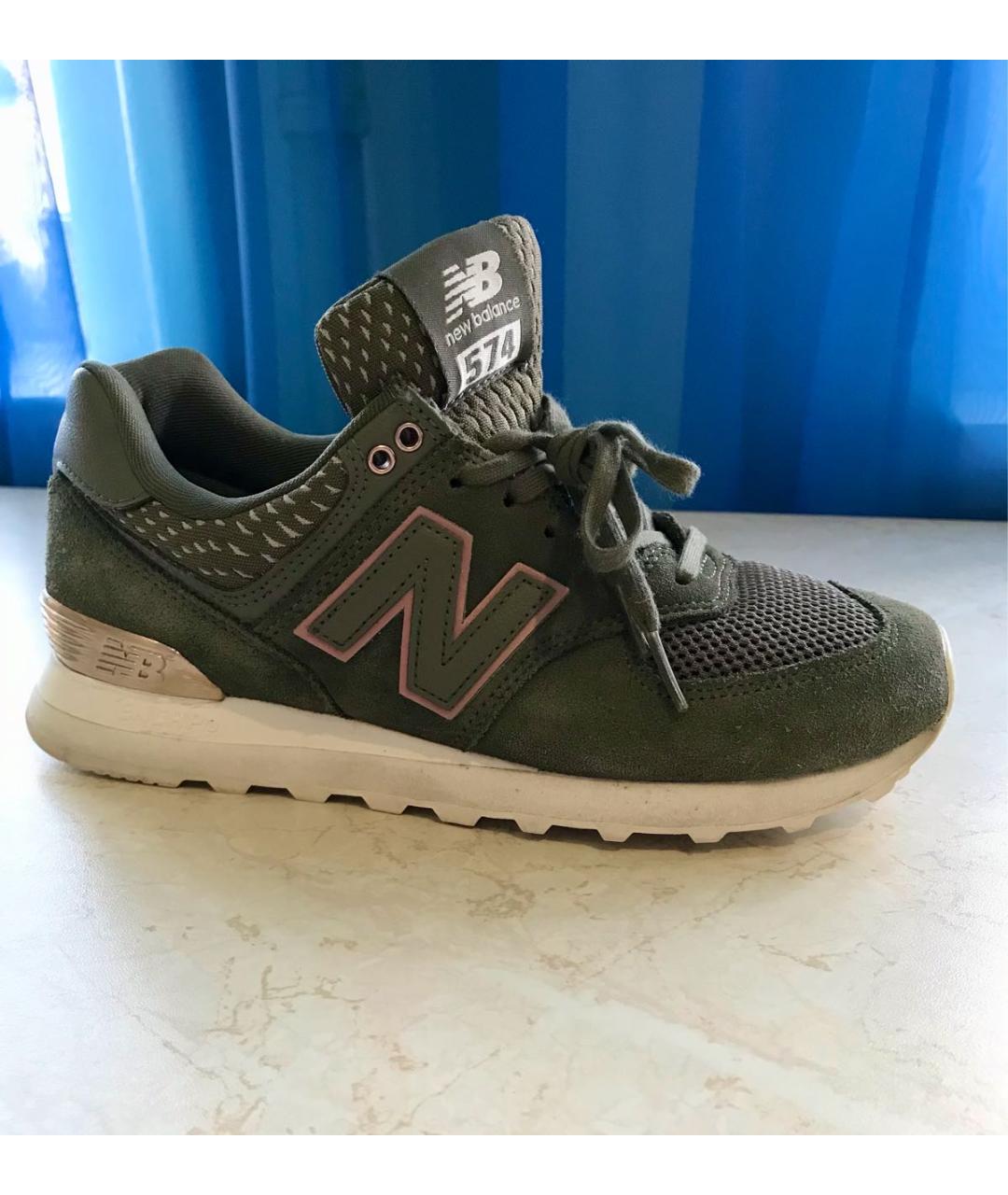 NEW BALANCE Хаки замшевые кроссовки, фото 9