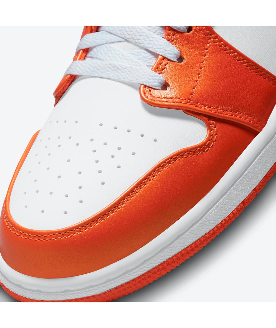 JORDAN Оранжевое кожаные высокие кроссовки / кеды, фото 5