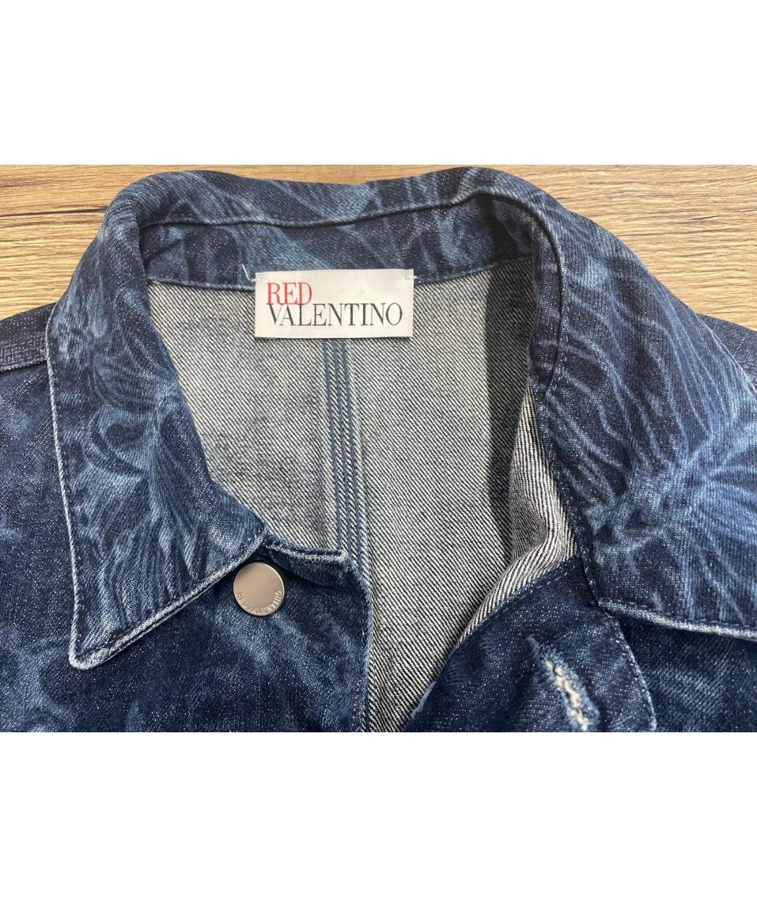 RED VALENTINO Темно-синяя деним куртка, фото 3